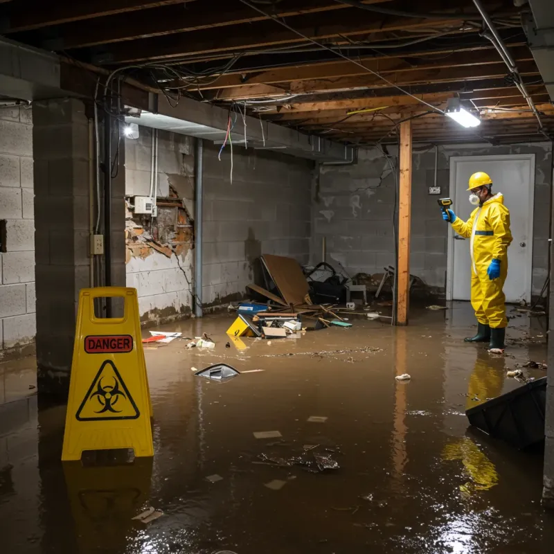 Flooded Basement Electrical Hazard in Weirton, WV Property