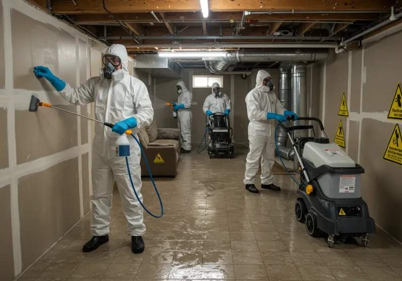 Basement Moisture Removal and Structural Drying process in Weirton, WV